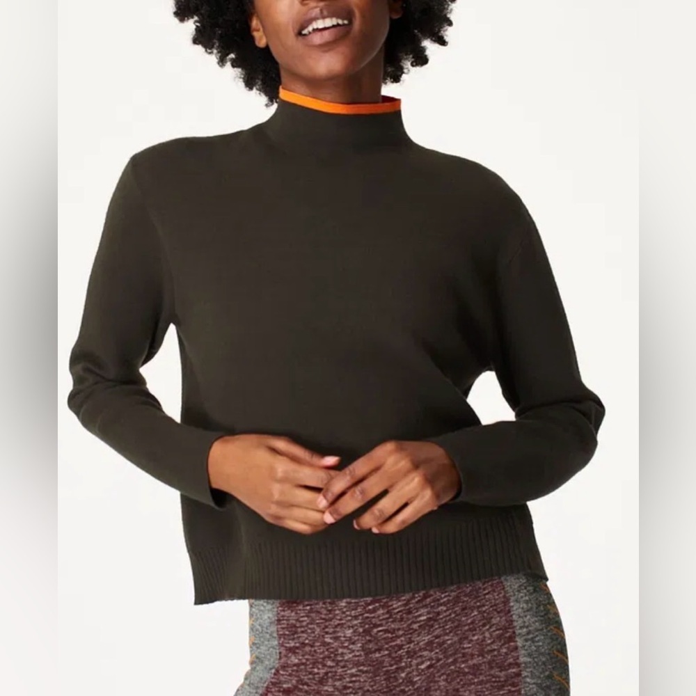 Sweaty Betty Serenity Jumper Sweater Women Size S pullover Knit Dark Green - Picture 3 of 13